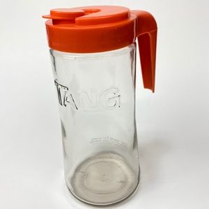 Vintage Tang 32 oz Pitcher with Orange Lid Anchor Hocking Glass